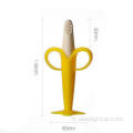 Brosse à dents pour bébé en silicone à poignée longue de banane